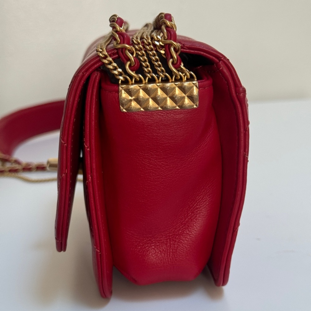 Chanel Cambon Mini Red Lambskin Flap Bag - Picture 14 of 14
